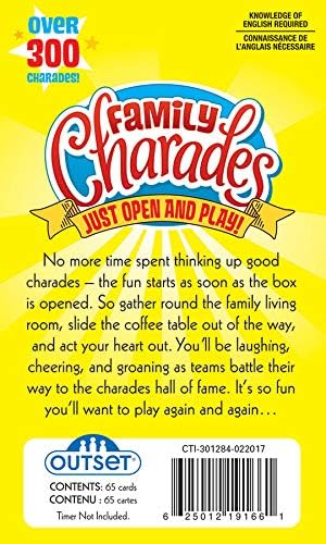 Outset 300 8+ Media Family Charades Card Game Travel Friendly - Includes Over Charades - Perfect for Parties