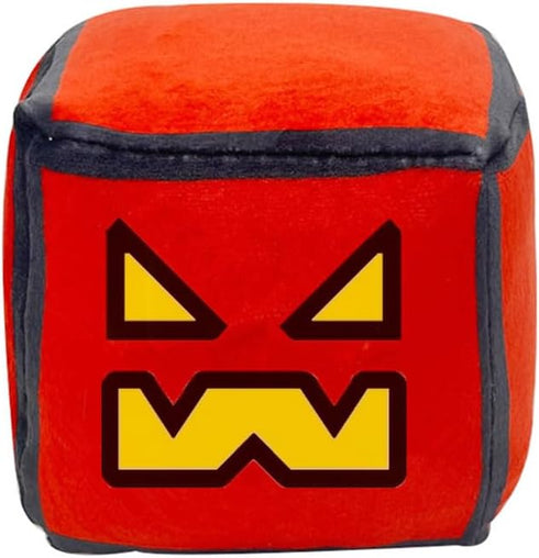 4.7” Geometry Cube Plush Toys Stuffed Plushie Doll Small Pillow Pendant Game Cute Kids Fans Collection Birthday Gift (Red B)