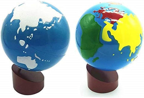 Baby Earth Globe Toys, Montessori Plastic and Wood Material for Early Learning Teaching Aids