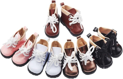 niannyyhouse Plush Doll Boots Leather Shoes 20cm Length 5.5cm Doll Accessories Dress Up (Pink)