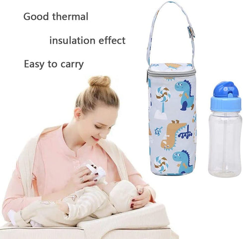 CHIYUYISEN Thermal Insulated Bottle Bag for Newborn Toddler Baby Bottle Insulation Bag Hangable Cartoon Breastmilk