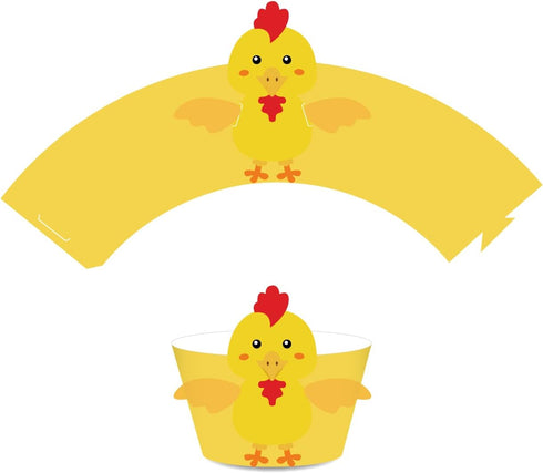 CC HOME 24 pcs Farm Animal Cupcake Wrappers for Baby Shower, Birthday Party, Wedding Decorations