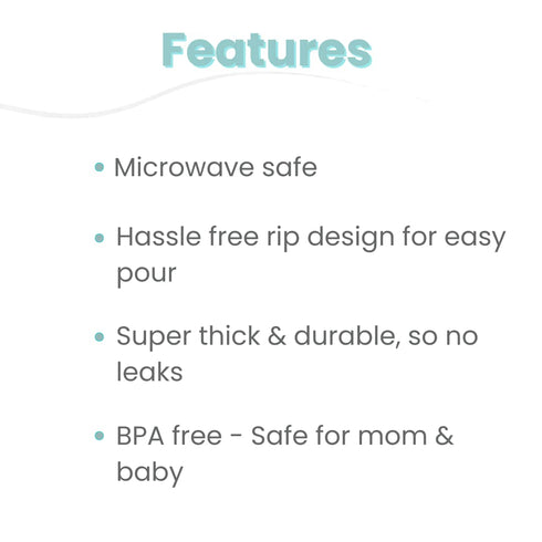 8oz Pack 90 Zomee Breast Milk Storage Bags Leakproof Double-Zip Seal, Self-Standing, Easy-Pour Design, Freezer Safe