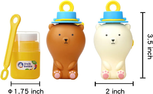 No Spill Bubbles Uncle Bubble Anti-Spill Pals - Set with Panda Bear, Super Solution & 2 Bubble Wands