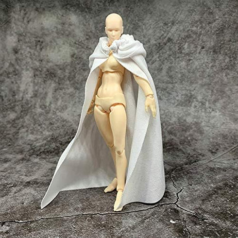 1:12 Scale Fabric Cape Cloak with Hat for 6-Inch Bandai SHF Figma Action Figure (White Cloak)