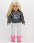 Sophia's 6 Piece Outfit Set for 18'' Dolls - Sweater, Skirt and Accessories, Gray and White