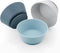 PandaEar 3 Pack Baby Suction Bowls, Silicone Food Bowls for First Stage Feeding, BPA-Free, Blue/Gray