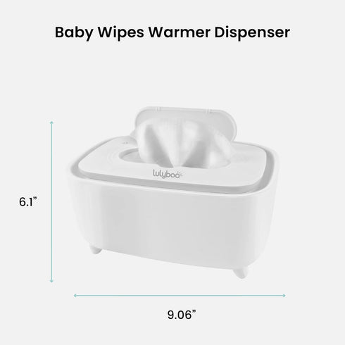 Lulyboo Warm Wipe Dispenser - Baby Wipe Warmer with Adjustable Temperature, Quick-Heating, Soft Silicone Cover