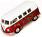 KiNSMART 1962 Volkswagen Classic Bus Die Cast Metal Model Toy Van, Red Flower Power, 1:32 Scale