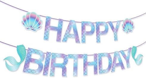 Sparkle Banner, Mermaid Birthday Decorations, Mermaid Party Decorations for Girls, Boys, Kids, Home, Classroom, Baby