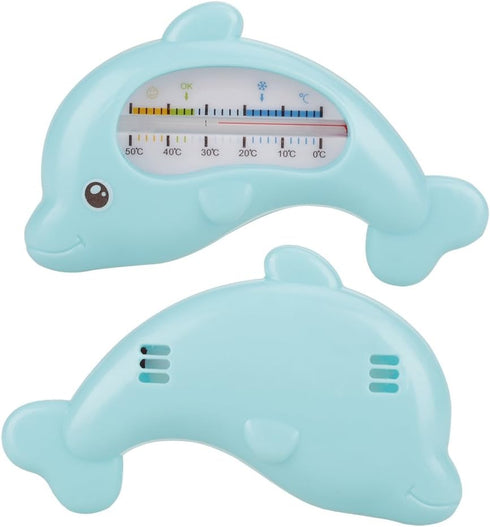 Cute Dolphin Bath Water Thermometer - Safe Bathing in Blue