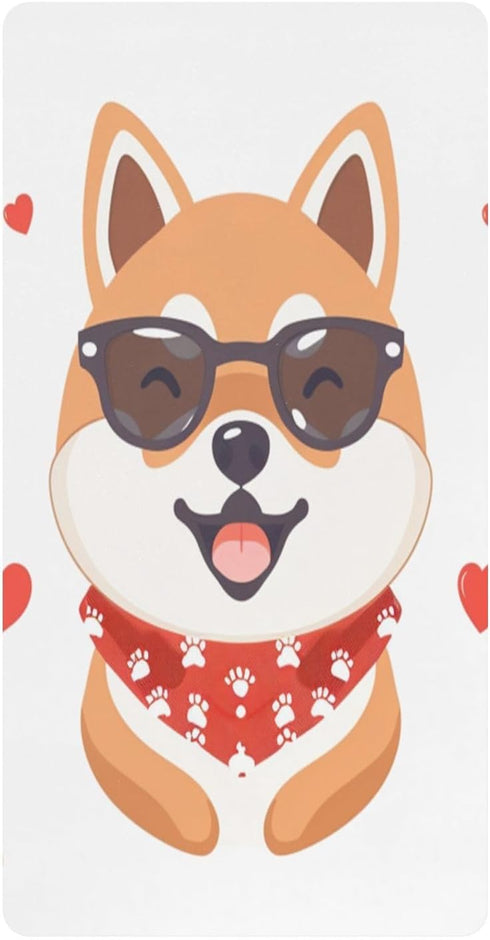 Bseiialft Shiba Inu Dogs Hearts Crib Sheets for Boys Girls Soft and Breathable