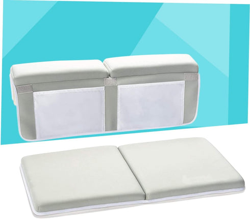 PRETYZOOM Non-Slip Bathtub Kneeler Mat with Storage Pockets - Grey