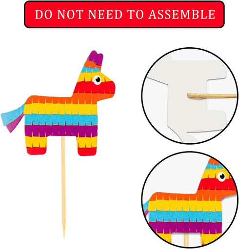 36 Pcs Fiesta Cupcake Topper - Mexican Theme Cake Decoration for Cactus, Donkey, Taco, Pepper, Sombrero Party
