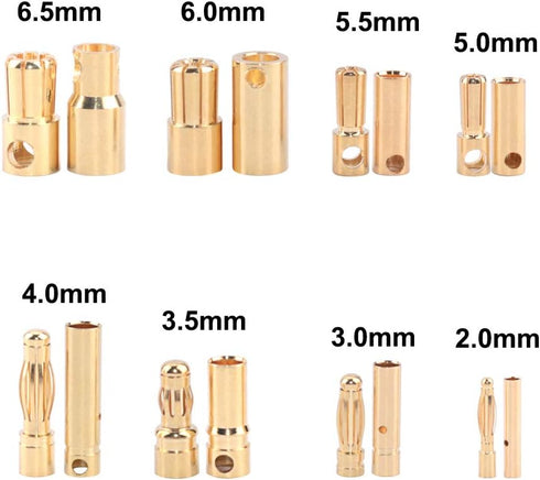20 Pairs 4.0mm 4mm Banana Bullet Connector Plug Male Female for RC Battery ESC Motor.