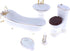 1:12 Dollhouse Miniature Porcelain Bathroom Set 5 PCS White Ceramic Toilet Basin Bathtub Mirror Miniature Furniture Doll Accessories for Bathroom Cake Topper Toy Fairy House Furniture Miniature Toys