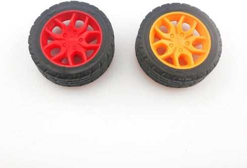 10pcs Toys Car Wheels 30mm Rubber Tire for DIY Model Toy Accessories (Orange)