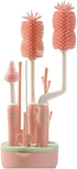 Silicone Baby Bottle Brush Set with Stand, 360° Rotating Cleaning Brush, 4-Piece Multipurpose Silicone Baby Bottle and