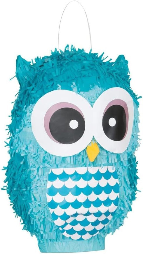 Unique Owl 3D Party Pinata, 15" x 10" x 9", Blue