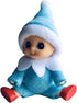 WULEEUPER Tiny Baby Elf Doll | Christmas Miniature Elf Decoration | Newborn Gift with Feet and Shoes (Blue)