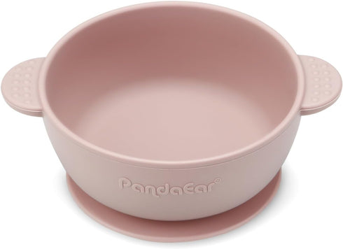 PandaEar 3 Pack Baby Bowls with Suction, Soft Safe BPA-Free Silicone Food Bowl for Babies, Kids, Toddlers (Pink)