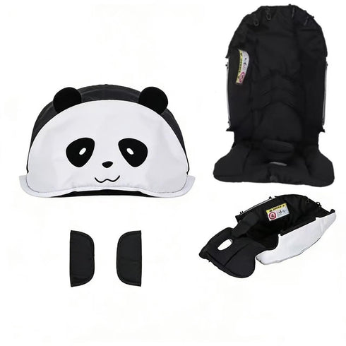 Set Stroller Replacement Accessories Panda - Washing Kit Canopy Sun Shade,Seat Cushion and Shoulder Pads Compatible