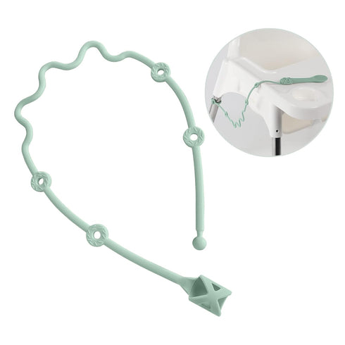 Gelinor 6+ Set Baby Spoons Self Feeding Months Holder Strap Highchair Accessories- Feeding Aid for Keep Spoon and Forks