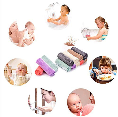 Kyapoo Baby Washcloths 12 Pack, 12x12 Inches Microfiber Coral Fleece for Newborns, Infants, Toddlers