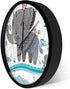 Geek Alerts Little Animals Cartoon Elephants Wall Clock with Sound Control LED Night Light Animal Metal Frame Silent