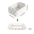 Decorative Collapsible Rectangular Fabric Storage Bin Organizer Basket - 15.4x10.6x5.1 inch, White with Wooden Handles
