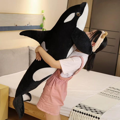 Nice Simulation Killer Whale Plush Toy, Stuffed Orcinus Orca Fish Doll, Soft Sleep Pillow for Kids