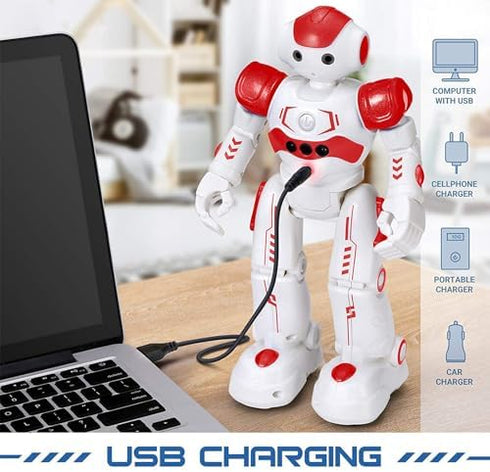 Programmable 3 4 5 6 7 8 KingsDragon RC Robot Toys for Kids, Gesture & Sensing Remote Control Smart Robot for Age Year