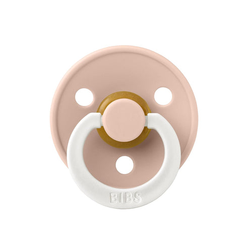 Set 2 0-6 BIBS Pacifiers | Natural Rubber Baby Pacifier | of BPA-Free Soothers | Made in Denmark | Blush Glow | Size