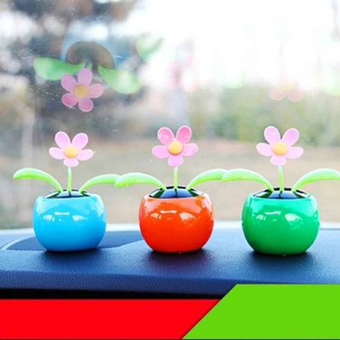 Pink Car Happy Dancing Solar Flower - Solar Power Kits for Car Decor