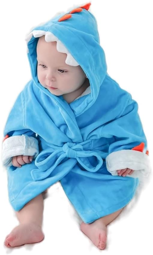 Baby Boy Bathrobes Infant Wash Waddle Cute Hooded Robe Newborn Bath Robe