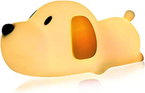 Silicone LED Papa Puppy Night Light - Touch Sensor Switching Night Lamp, Safe SIL+ABS, Sleep Timer for Kids