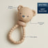 Itzy Ritzy 3 Silicone Rattle Toy Soothing Teething Toy with Soft Jingle Sound & Easy-Grip Textured Handle - for Ages