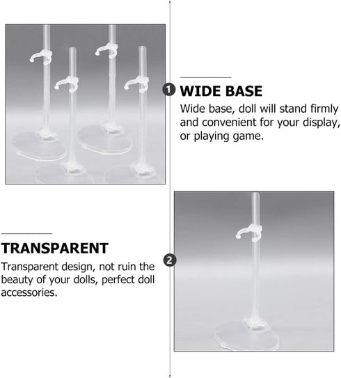 EXCEART 24pcs White Doll Stand Support Rack, Action Figure Display Rack for Doll Collection Decoration