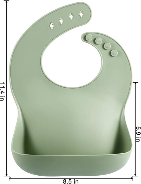 Set 3 10-72 PandaEar of Silicone Baby Bibs Waterproof, Soft, Unisex, Months