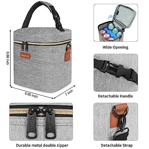 6 9 Pack, Mancro Baby Bottle Bag with Insulated Cooler, Fits Baby Bottles Up to Ounce with Ice Breastmilk Cooler Bag