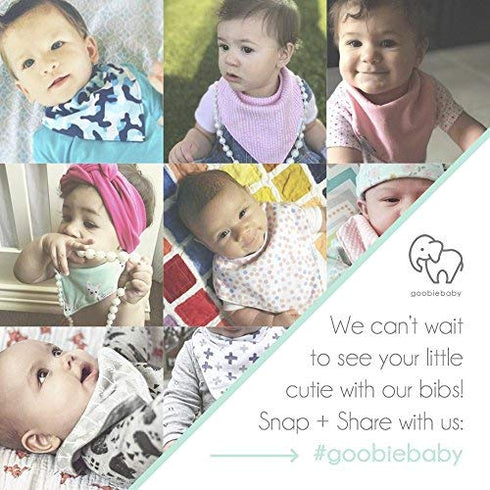 REVERSIBLE & WATERPROOF Cotton Baby Bandana Drool Bibs for Girls - Pack of 4 Soft Absorbent Teething Bib Set