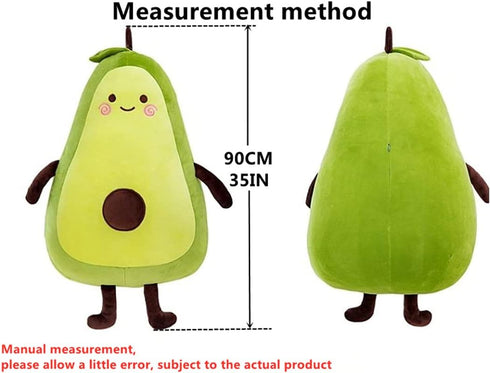 27 Inch Large Green Simulation Avocado Plush Toy Doll, Holiday Warm Gift Plush Toy Pillows (Seated-35Inch)