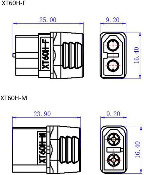 3 Pairs XT60 Connector Male Female Plug with Sheath Housing, 100mm 12AWG Silicon Wire for Lipo Battery RC Planes Cars