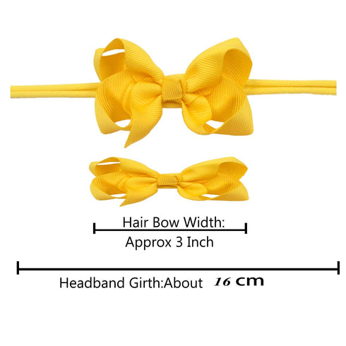 CÉLLOT 40 Colors Baby Bow Headbands, 3" Super Soft Nylon Hair Bows for Baby Girls, Infants, Newborns