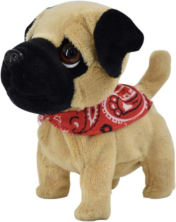 WEofferwhatYOUwant Pug Puppy - Plush Electronic Toy Dog - Small Size, Walks, Barks, and Cuddles for Ages 18+ Months