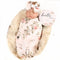 Galabloomer Newborn Receiving Blanket Headband Set, Flower Print Baby Swaddle Receiving Blankets