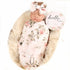 Galabloomer Newborn Receiving Blanket Headband Set, Flower Print Baby Swaddle Receiving Blankets