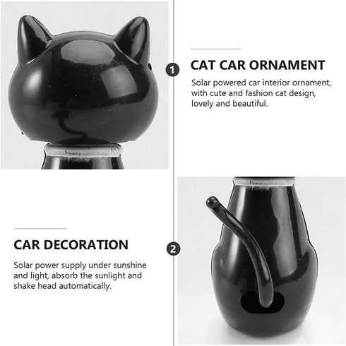 Solar Cat Toy Doll, Dancing Cat Figure Car Ornament, Solar Powered Dashboard Decoration