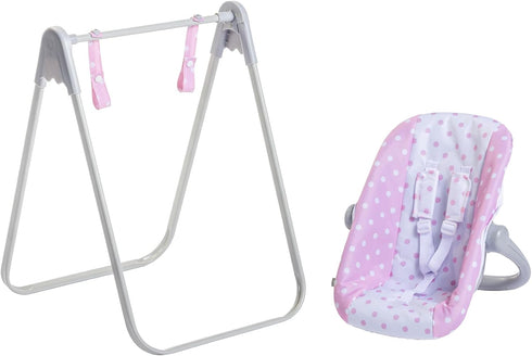 JC Toys - for Keeps Playtime 2 in 1 Baby Doll Swing and Portable Carrier for Dolls up to 18"