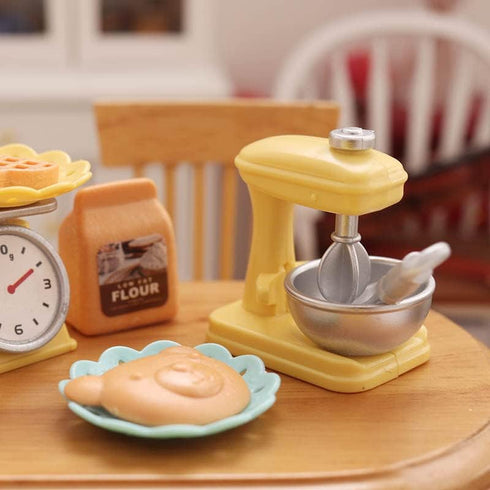 Set 1:12 10PCS Miniature Dollhouse Kitchen Decoration Waffle Maker Toaster Scale Stand Mixer Flour Modern Mini House